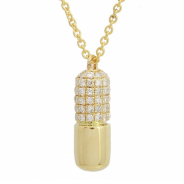 Diamond Pill Pendant Necklace