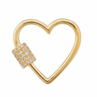 Diamond Heart Carabiner Pendant