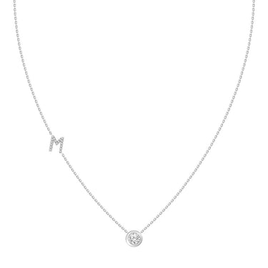 Solitaire Diamond Accent Initial Necklace