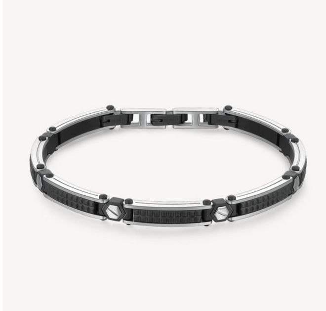 Black and Silver CZ Fancy Bracelet