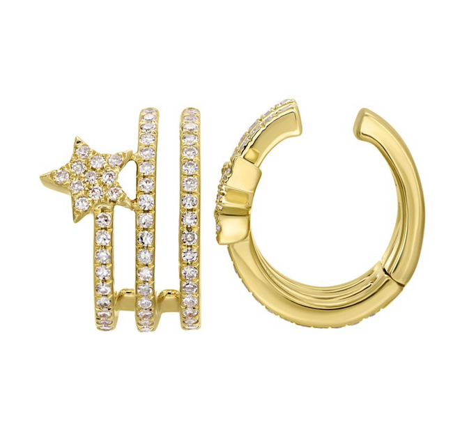 Star Lines Diamond Ear Cuff