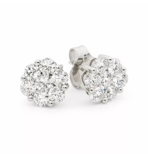 Flower Cluster Diamond Studs