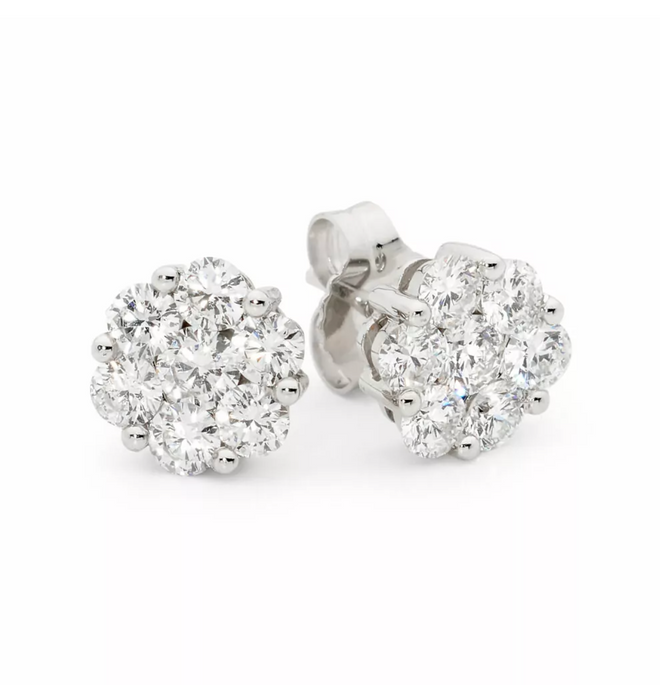 Flower Cluster Diamond Studs
