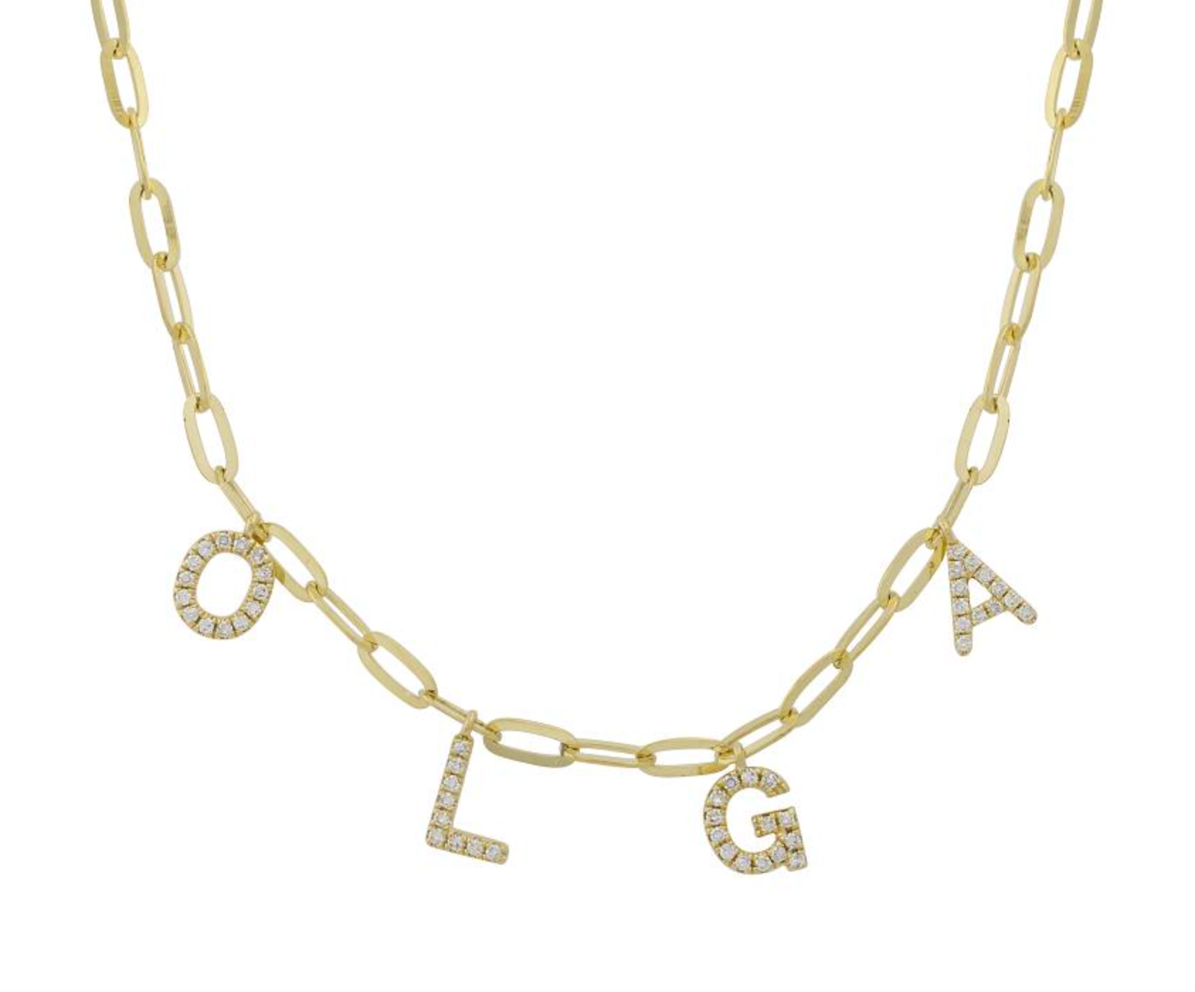 Diamond Chain Lettering Paperclip Chain Hanging Diamond Letters – Kury Universal