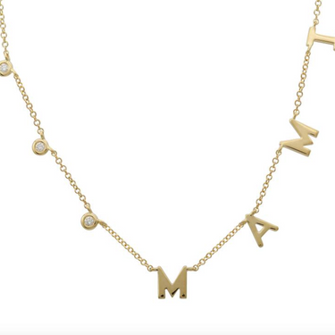 Triple Bezel Diamond Name Necklace