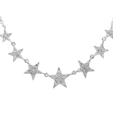 Graduated Diamond Stars Necklace