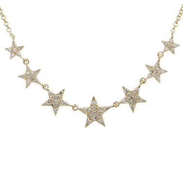 Graduated Diamond Stars Necklace
