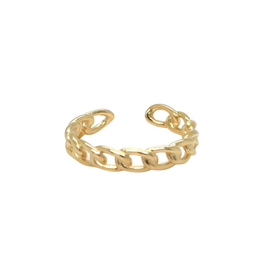 Thin Ajustable Gold Cuban Ring