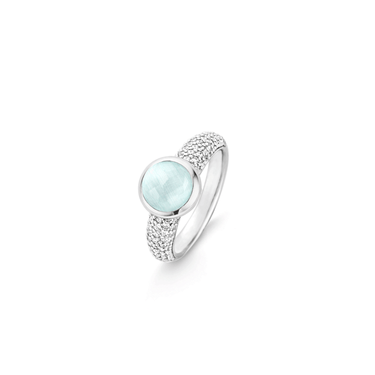 Aquagreen Pave Solitaire Ring