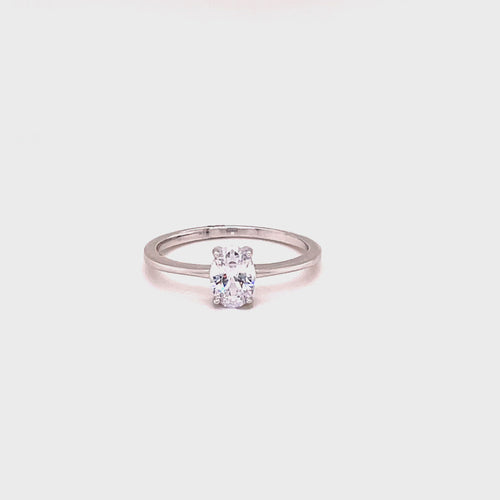 CZ Oval Engagement Ring