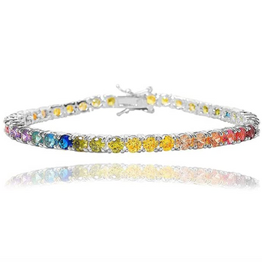 Round Cut Rainbow Bracelet
