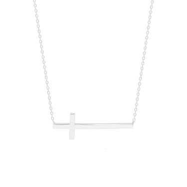Solid Sideways Cross Necklace