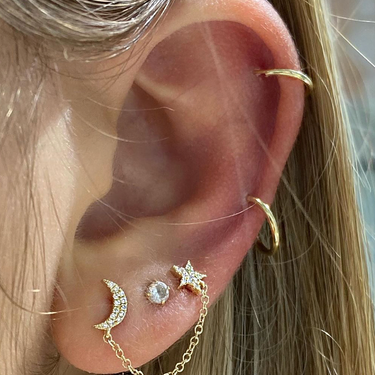 Star/Moon Chain Earring