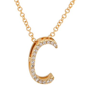Diamond Initial Pendant With Chain