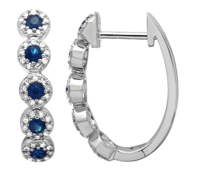 Round Sapphires Hoops
