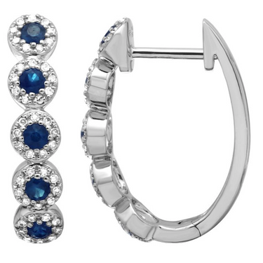 Round Sapphires Hoops