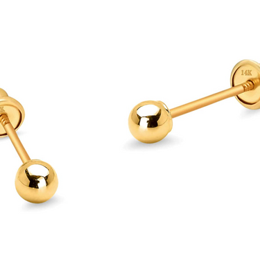 14K Gold Ball Earrings