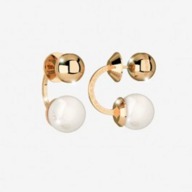 Gold Ball Pearl Earrings
