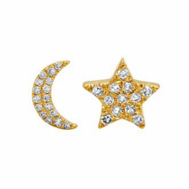 Star & Moon Diamond Studs