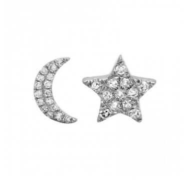 Star & Moon Diamond Studs