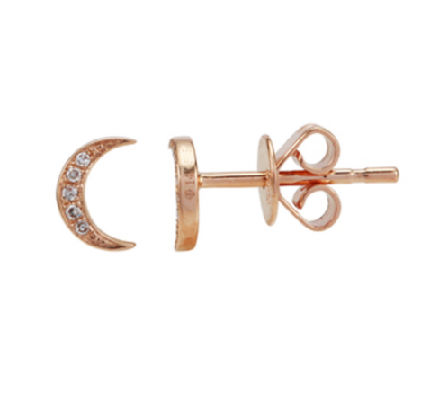 Diamond Moon Studs