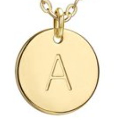 Solid Initial Round Gold Plate