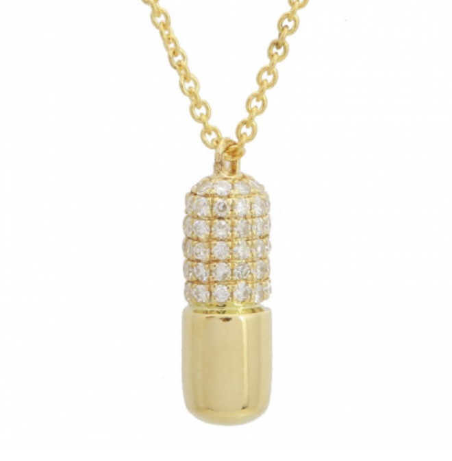 Diamond Pill Pendant Necklace