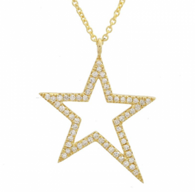Diamond Open Star Necklace
