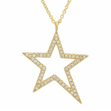Diamond Open Star Necklace