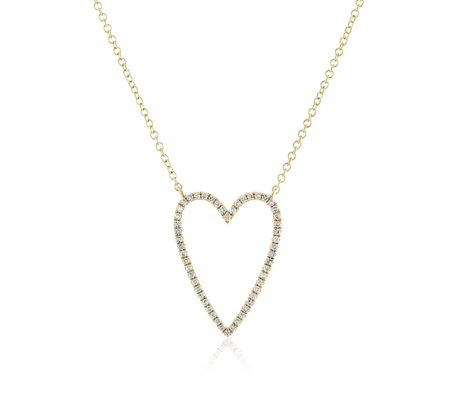 Sparkling Elongated Heart Necklace