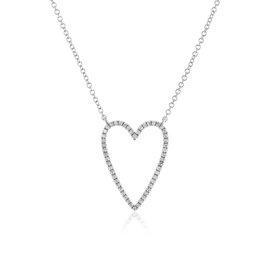 Sparkling Elongated Heart Necklace