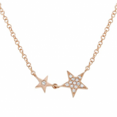 Double Diamond Star Necklace