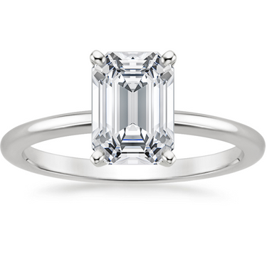1.50CT Emerald Cut Mounted In Classic White Gold Band