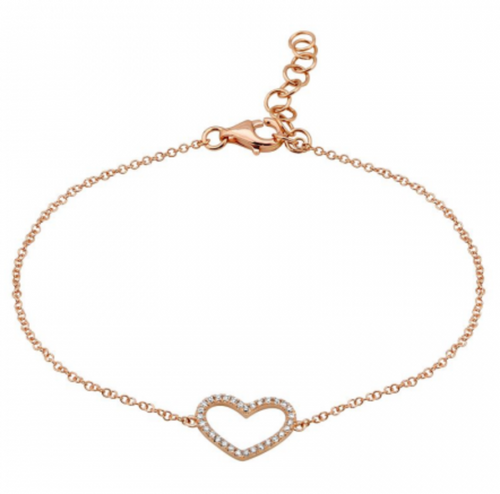 Open Diamond Heart Bracelet