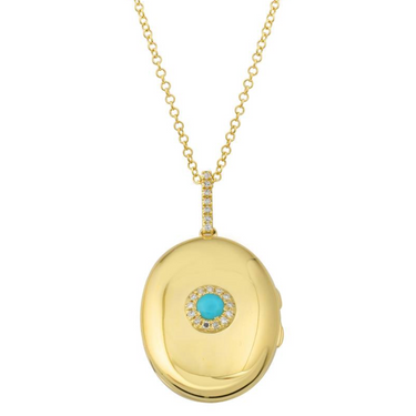 Oval Turquoise Accent Locket