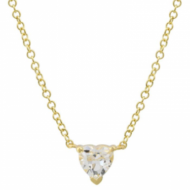 Solitaire Gemstone Heart Necklace
