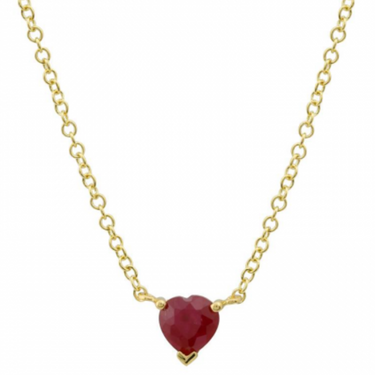 Solitaire Gemstone Heart Necklace