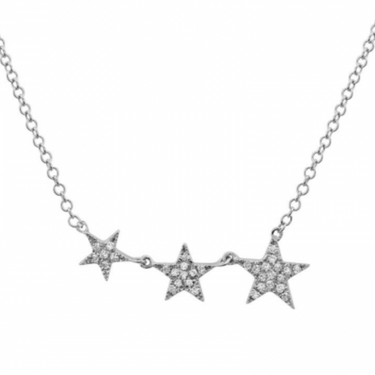 Triple Diamond Stars Necklace
