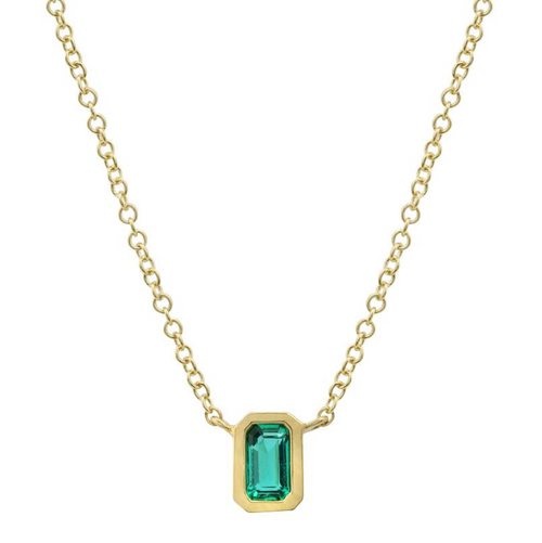 Emerald Shape Gemstone Necklace