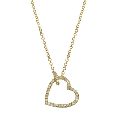 Diamond Heart Drop Necklace