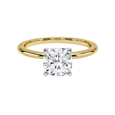 1.63CT Cushion Cut Mounted in 14K Yellow Gold Band