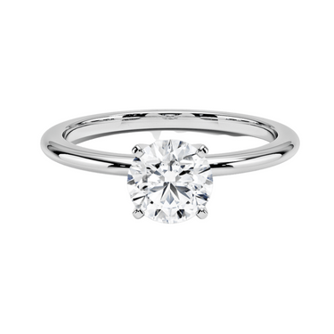 0.71CT Round Diamond Mounted In 1.5MM 14K White Gold Band