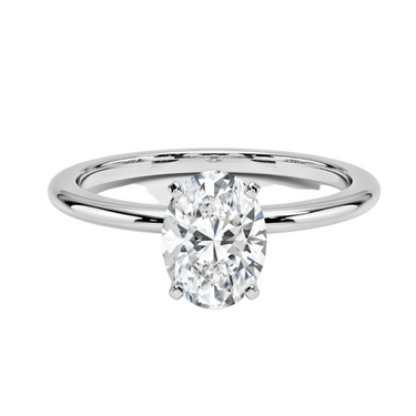 1.0CT Oval Brilliant Mounted In White Gold Band