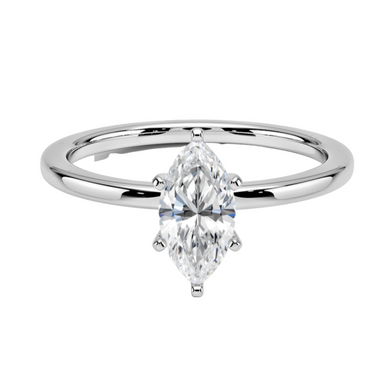 .64CT Marquise Brilliant Mounted In 14K White Gold Band