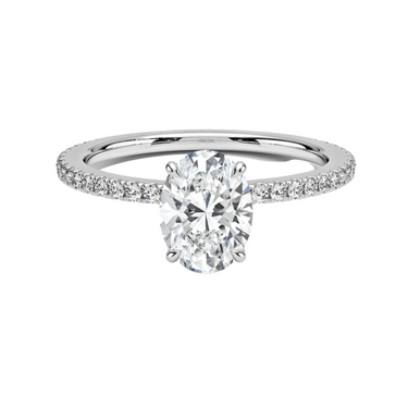 1.03CT Oval Brilliant Mounted in Thin 1/2 Diamonds Band
