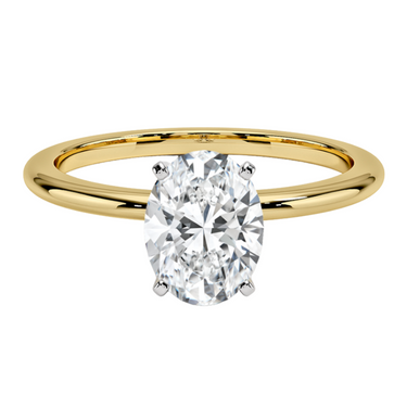 1.04CT Oval Brilliant Mounted In Thin Yellow Gold Band