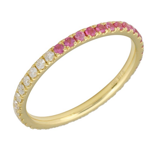 Half Gemstones & Half Diamonds Ring