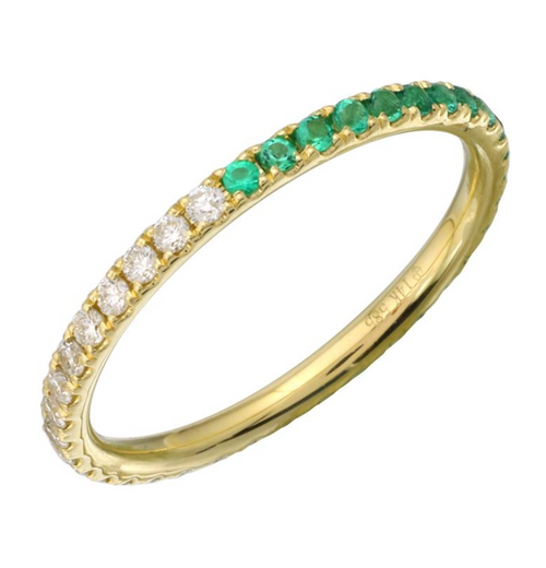 Half Gemstones & Half Diamonds Ring