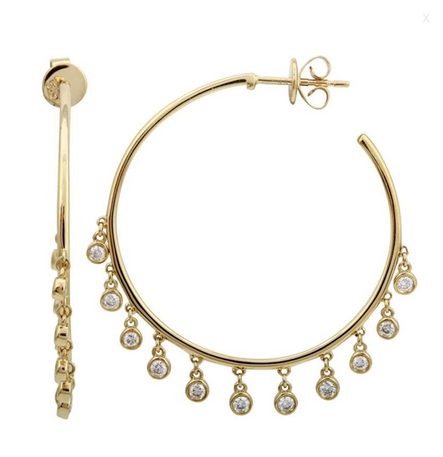 Hanging Diamond Hoops