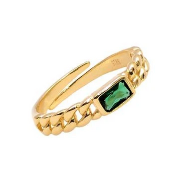 Emerald Cuban Ring